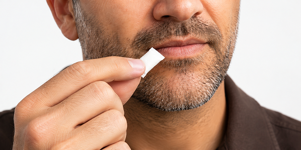 Place the VITO pouch under your lip